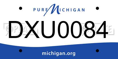 DXU0084 Michigan License Plate