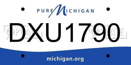 DXU1790 Michigan License Plate