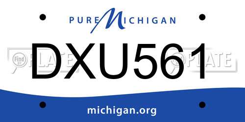 DXU561 Michigan License Plate
