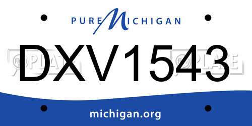 DXV1543 Michigan License Plate