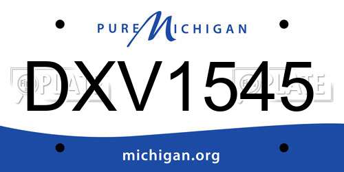 DXV1545 Michigan License Plate