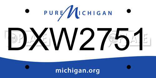 DXW2751 Michigan License Plate