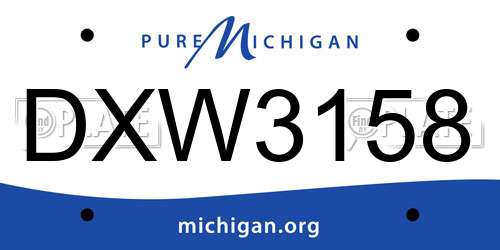DXW3158 Michigan License Plate