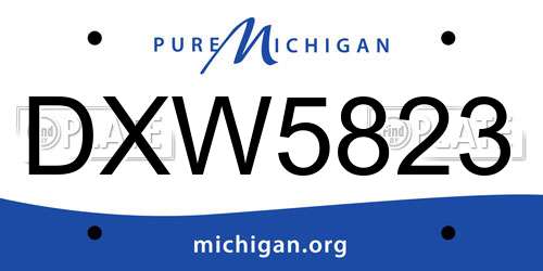 DXW5823 Michigan License Plate