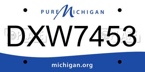 DXW7453 Michigan License Plate