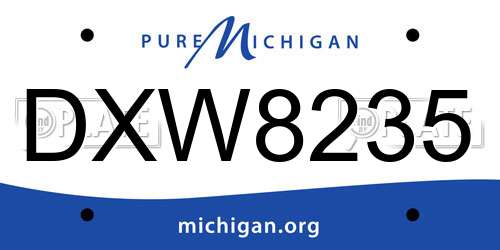 DXW8235 Michigan License Plate