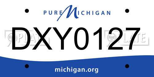 DXY0127 Michigan License Plate
