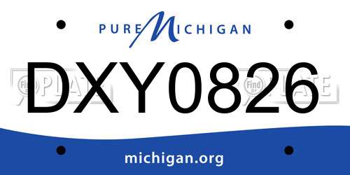 DXY0826 Michigan License Plate