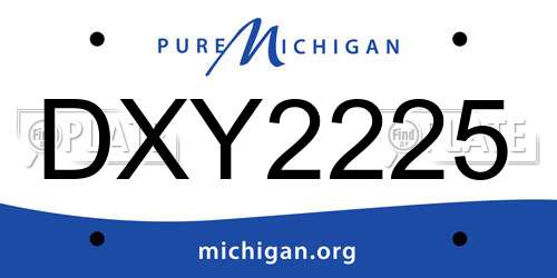 DXY2225 Michigan License Plate