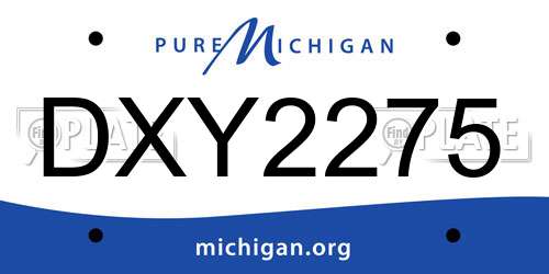 DXY2275 Michigan License Plate