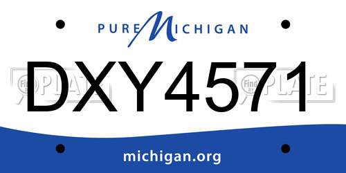 DXY4571 Michigan License Plate