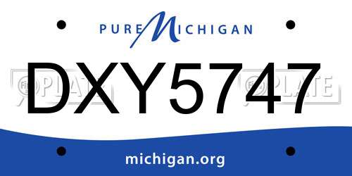 DXY5747 Michigan License Plate