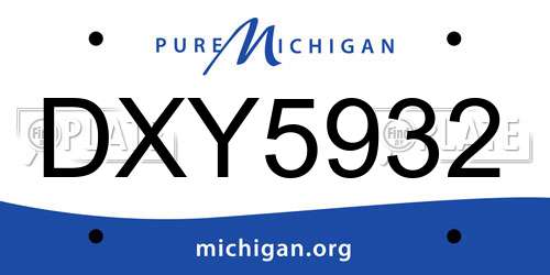 DXY5932 Michigan License Plate
