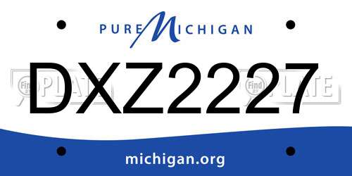 DXZ2227 Michigan License Plate