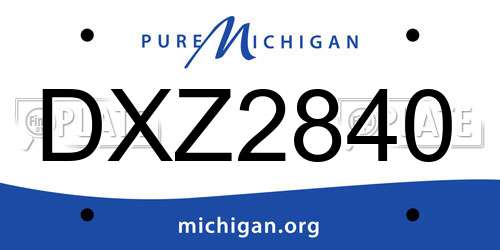 DXZ2840 Michigan License Plate