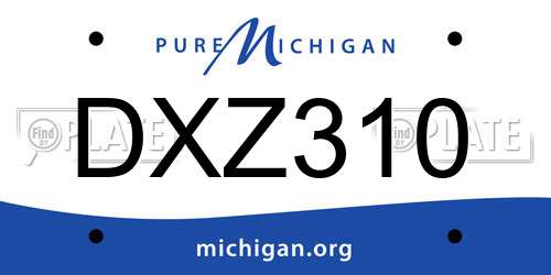 DXZ310 Michigan License Plate