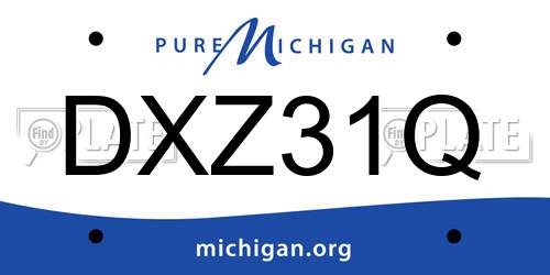 DXZ31Q Michigan License Plate