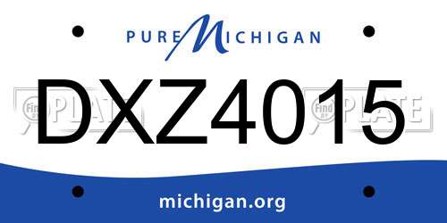 DXZ4015 Michigan License Plate