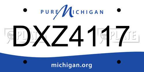 DXZ4117 Michigan License Plate