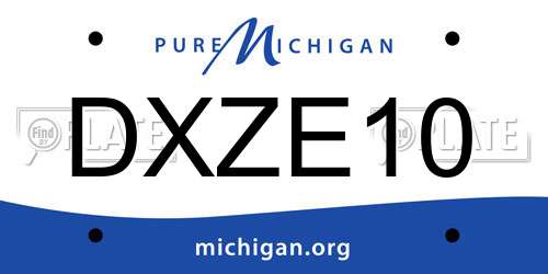 DXZE10 Michigan License Plate