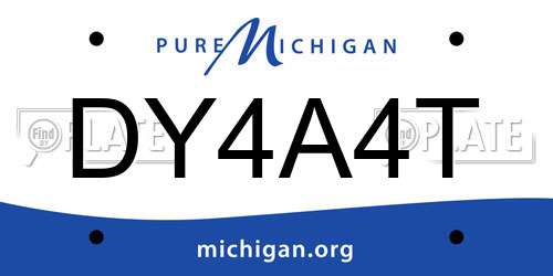 DY4A4T Michigan License Plate