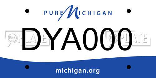 DYA000 Michigan License Plate