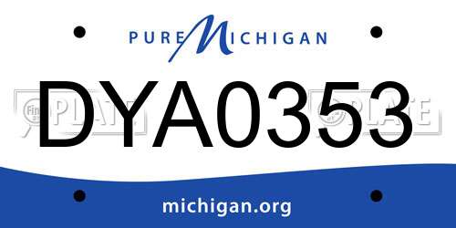 DYA0353 Michigan License Plate