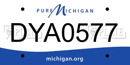 DYA0577 Michigan License Plate