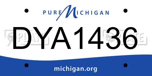 DYA1436 Michigan License Plate