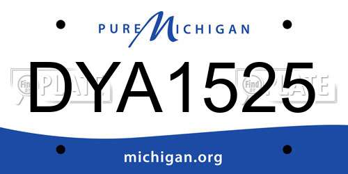 DYA1525 Michigan License Plate