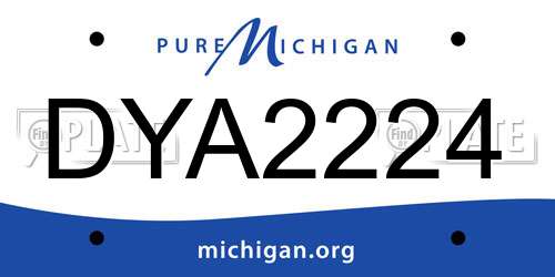DYA2224 Michigan License Plate