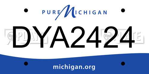 DYA2424 Michigan License Plate