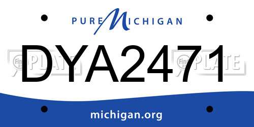 DYA2471 Michigan License Plate