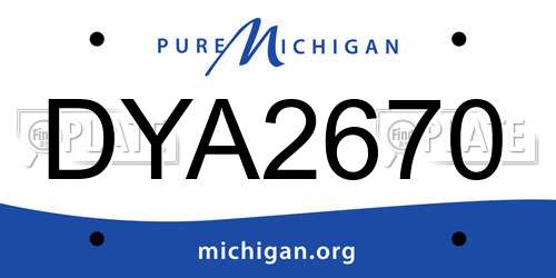 DYA2670 Michigan License Plate