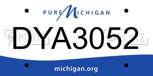 DYA3052 Michigan License Plate