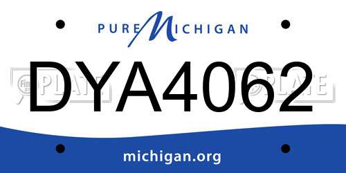 DYA4062 Michigan License Plate