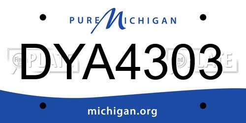 DYA4303 Michigan License Plate