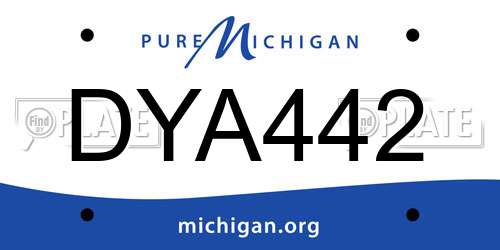 DYA442 Michigan License Plate