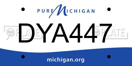 DYA447 Michigan License Plate