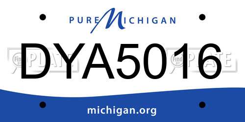 DYA5016 Michigan License Plate