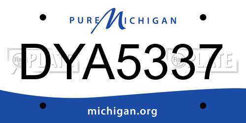 DYA5337 Michigan License Plate