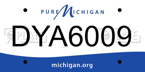 DYA6009 Michigan License Plate