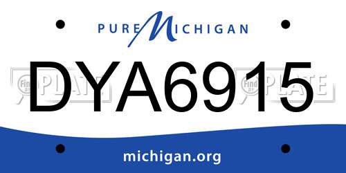 DYA6915 Michigan License Plate
