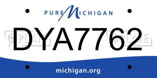 DYA7762 Michigan License Plate