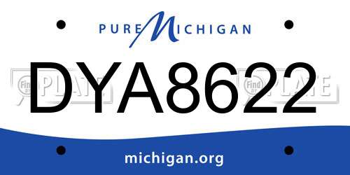 DYA8622 Michigan License Plate