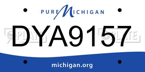DYA9157 Michigan License Plate