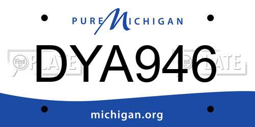 DYA946 Michigan License Plate