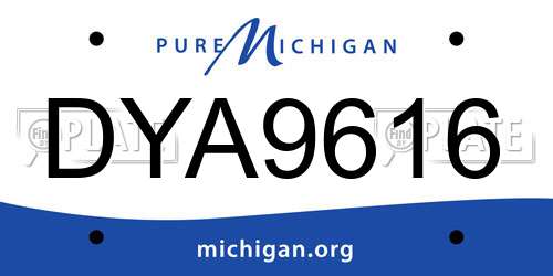 DYA9616 Michigan License Plate