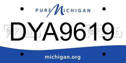 DYA9619 Michigan License Plate