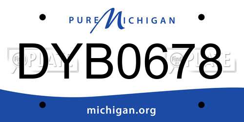 DYB0678 Michigan License Plate